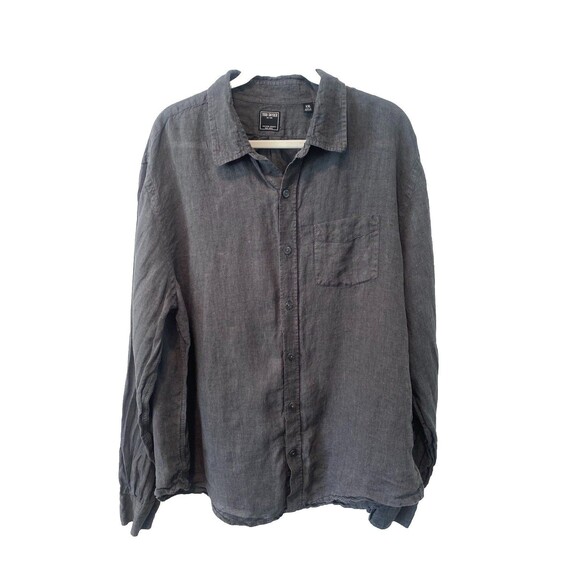 TODD SNYDER Men's 100% LINEN Casual Button Down Shirt Long Sleeve Grey Size XXL - Picture 1 of 9